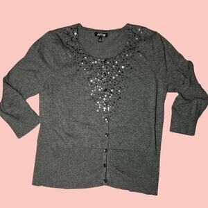 Grey sequin cardigan apt 9